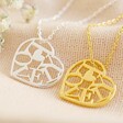 Lisa Angel Gold and Silver Cut Out 'Lovely' Heart Pendant Necklace