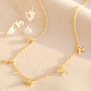 Dinosaur Charm Necklace in Gold