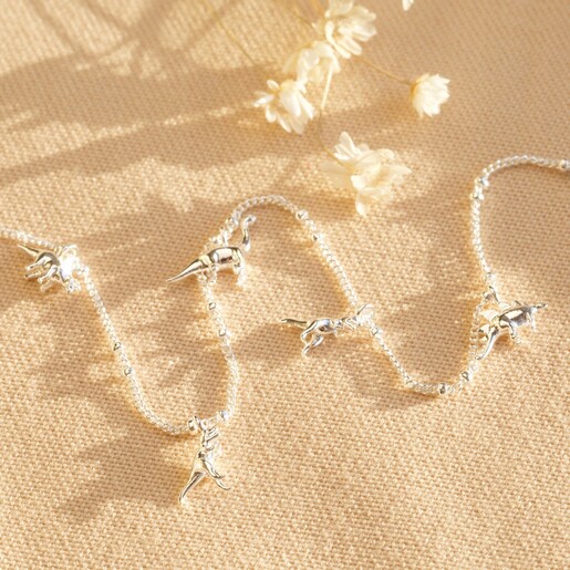 Tiny Bee Charms Necklace in Silver