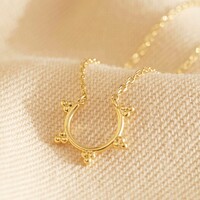 Gold Triple Orb Open Hoop Pendant Necklace