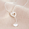 Lisa Angel Mismatched Heart Lariat necklace in Silver