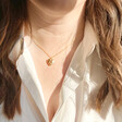 Lisa Angel Birthstone Heart Necklace in Gold on Model