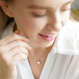 Lisa Angel Crystal Star Necklace in Rose Gold on Model