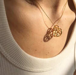 Cut Out 'Lovely' Heart Pendant Necklace in Gold