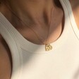 Model Wearing Lisa Angel Cut Out 'Lovely' Heart Pendant Necklace in Gold