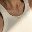 Lisa Angel Ladies' Cut Out 'Lovely' Heart Pendant Necklace in Gold on Model