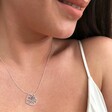 Model Wearing Lisa Angel Ladies' Cut Out 'Lovely' Heart Pendant Necklace in Silver