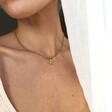 Model Wearing Lisa Angel Gold Seashell Charm Necklace