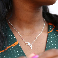 Personalised Delicate Padlock and Key Necklace