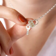 Model Wearing Lisa Angel Ladies' Delicate Padlock and Key Necklace In Silver