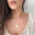 Lisa Angel Ladies' Scalloped Edge Heart Necklace in Gold on Model