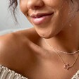 Model Wears Lisa Angel Silver Satellite Chain Necklace