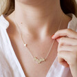 Model Wearing Lisa Angel Ladies' Star Cluster Pendant Necklace in Silver