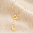 Lisa Angel Ladies' Moon and Sun Lariat Necklace in Gold