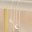 Lisa Angel Delicate Moon and Sun Lariat Necklace in Silver