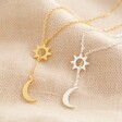 Lisa Angel Silver and Gold Moon and Sun Lariat Necklaces
