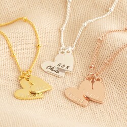 Personalised Falling Heart Charms Necklace