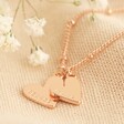 Ladies' Lisa Angel Falling Heart Charms Necklace in Rose Gold
