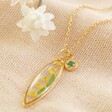 Lisa Angel Ladies' Pressed Yellow Flowers Pendant Necklace in Gold