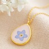 Lisa Angel Real Pressed Forget Me Not Flower Necklace in Gold