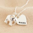 Lisa Angel Personalised Delicate Silver Elephant Pendant Necklace With Heart Charm