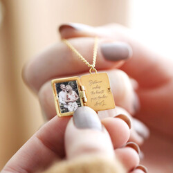 Personalised Vintage Style Book Locket Necklace