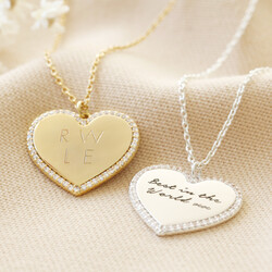 Personalised Diamante Crystal Heart Necklace