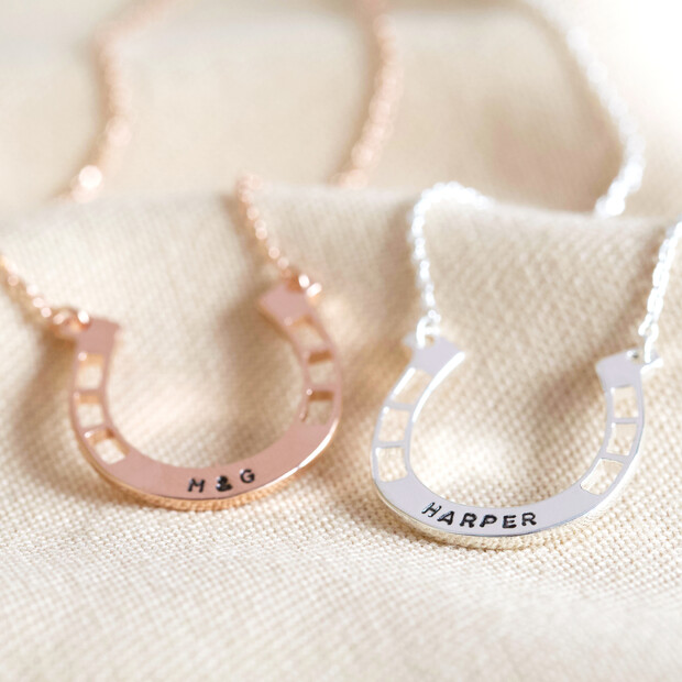 Personalized horseshoe store necklace