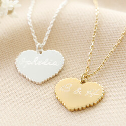 Personalised Scalloped Edge Heart Necklace