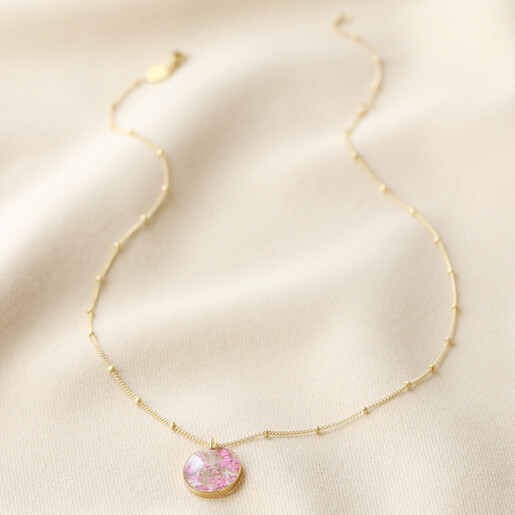 Lisa Angel Delicate Personalised 60th Birthday Pressed Birth Flower Pendant Necklace