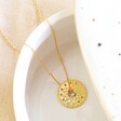 Women's Rainbow Crystal Spinning Pendant Necklace in Gold