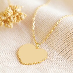 Scalloped Edge Heart Necklace in Gold
