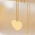 Ladies' Scalloped Edge Heart Necklace in Gold