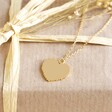 Women's Scalloped Edge Heart Necklace in Gold