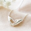 Lisa Angel Ladies' Heart Shaped Hands Necklace in Silver