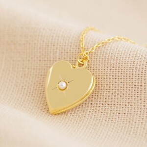 Gold June Heart Locket necklace