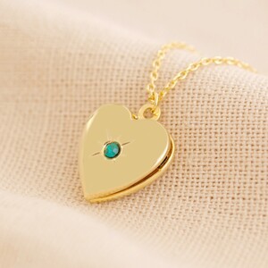 Gold May Heart Locket necklace