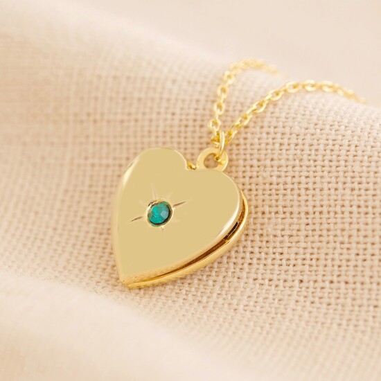 Gold May Heart Locket necklace