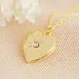 Lisa Angel Ladies' Birthstone Heart Locket Necklace in Gold