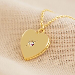 Gold October Heart Locket necklace