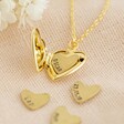 Lisa Angel Hand-Stamped Personalised Birthstone Heart Locket Necklace in Gold