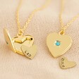 Lisa Angel Ladies' Personalised Birthstone Heart Locket Necklace in Gold