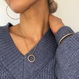 Lisa Angel Ladies' Organic Style Hoop Necklace in Gold on Model