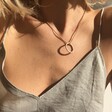 Model Wearing Lisa Angel Ladies' Organic Style Hoop Necklace in Gold