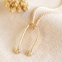 Short Gold Hug Hands Pendant Necklace