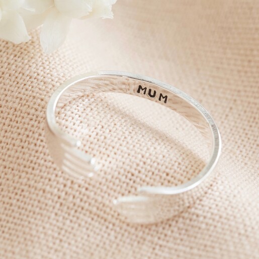 Lisa Angel Silver Personalised Adjustable Hug Hands Ring