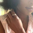 Model Wearing Lisa Angel Adjustable Silver Hug Hands Ring