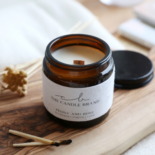 Lisa Angel The Candle Brand Burn + Bloom Peony & Rose Candle