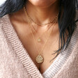 Model Wears Lisa Angel Gold Sterling Silver Hammered Zodiac Constellation Necklace