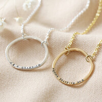 Personalised Sterling Silver Organic Style Hoop Necklace